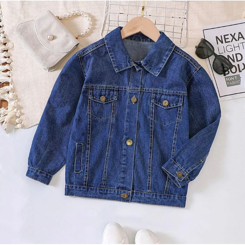 Jaket Jeans Jins Denim Anak Laki Perempuan Cowok Cewek Usia 2 3 4 5 6 Tahun