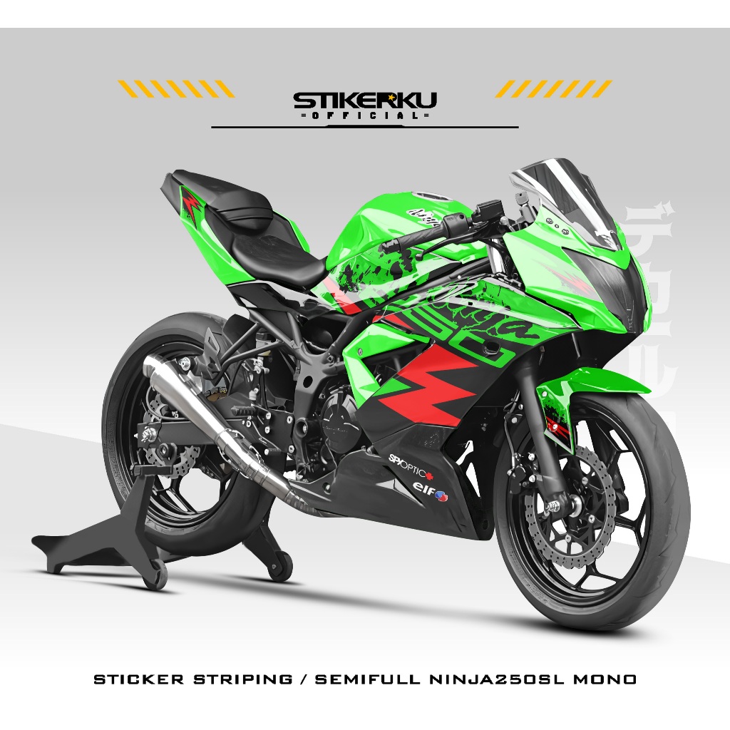 STRIPING NINJA250SL MONO / MOTIF 22 / STICKER / NINJA250RR MONO / NINJA250 MONO / STIKERKUDECAL
