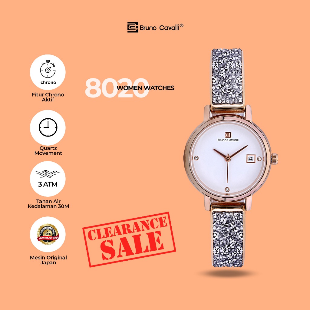 Bruno Cavalli 8020 Jam Tangan Analog Wanita Mesin Japan Bruno Cavalli