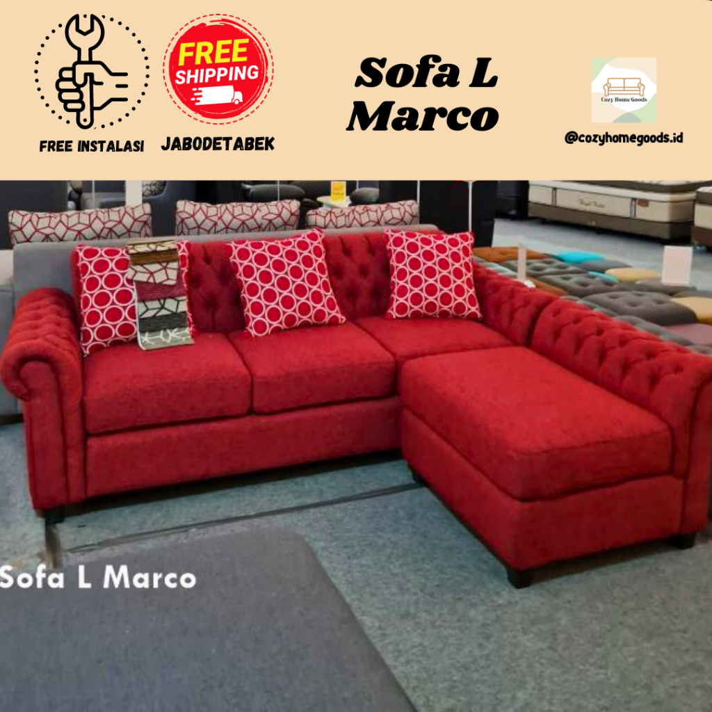 Sofa L Minimanilis - Marco - Sofa Rumah - Sofa Nyaman - Empuk