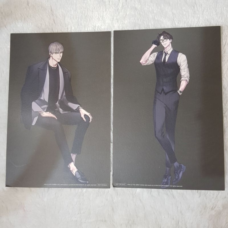 ILLUSTRATION CARD OFFICIAL LEZHIN 2022 POSTCARD TAEHOON HYUNSOO BLACK IN KITSCH [READ DESC] ☆