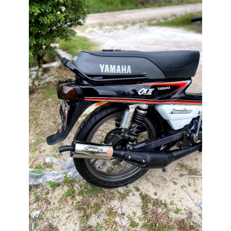 KENALPOT ALFA STANDAR RACING PERUT HITAM TAMENG  ORIGINAL DMG MUFFLER