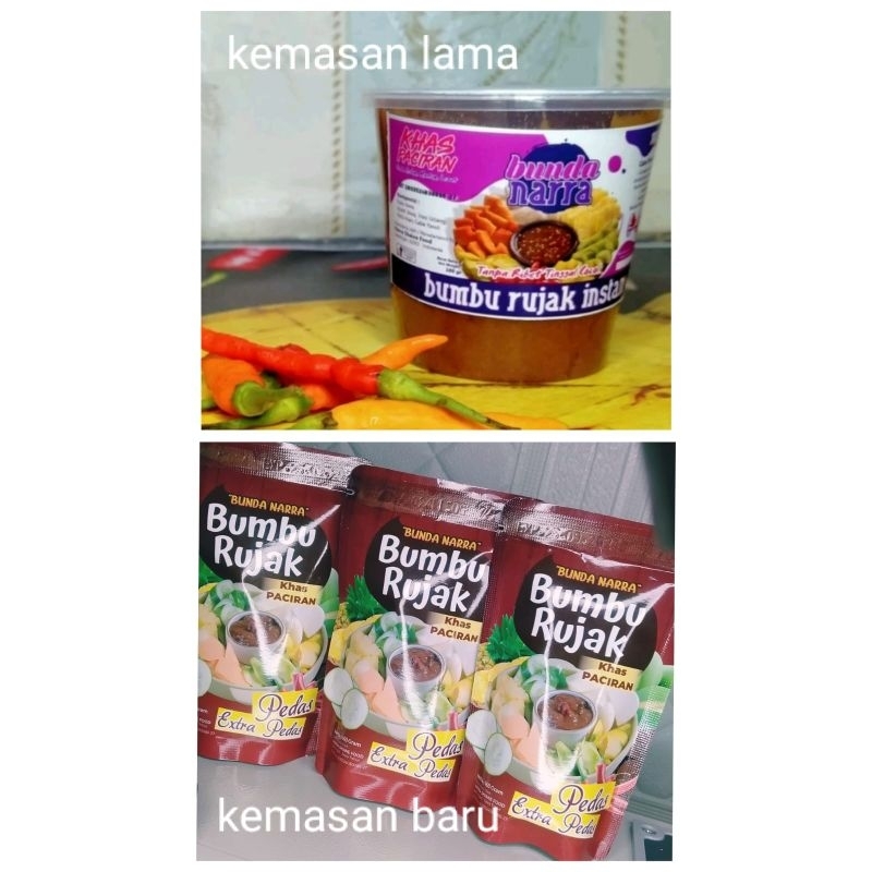 

Bumbu rujak instan "Bunda narra" kemasan baru