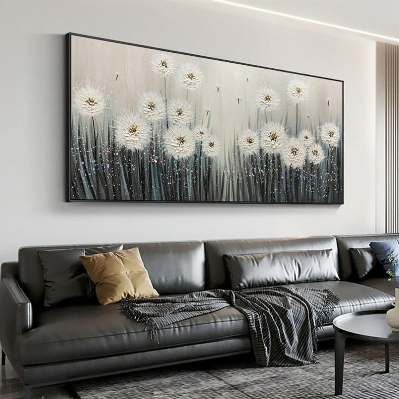 Lukisan bunga minimalis modern include frame