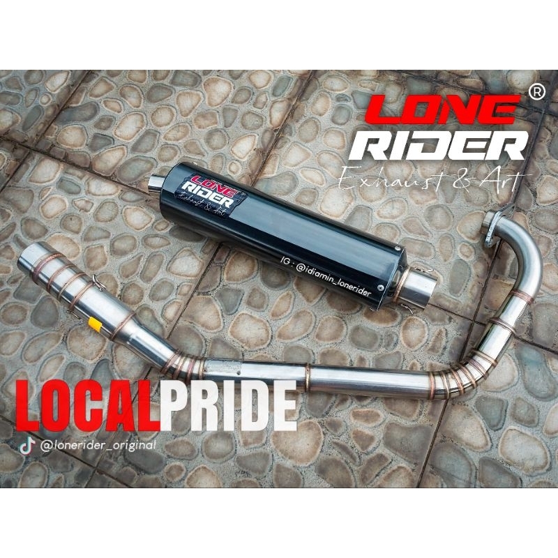 Knalpot Lone Rider SATRIA FU - LONE RIDER ORIGINAL - HE Ngaceng STD Silent Black Metalik - SATRIA F 