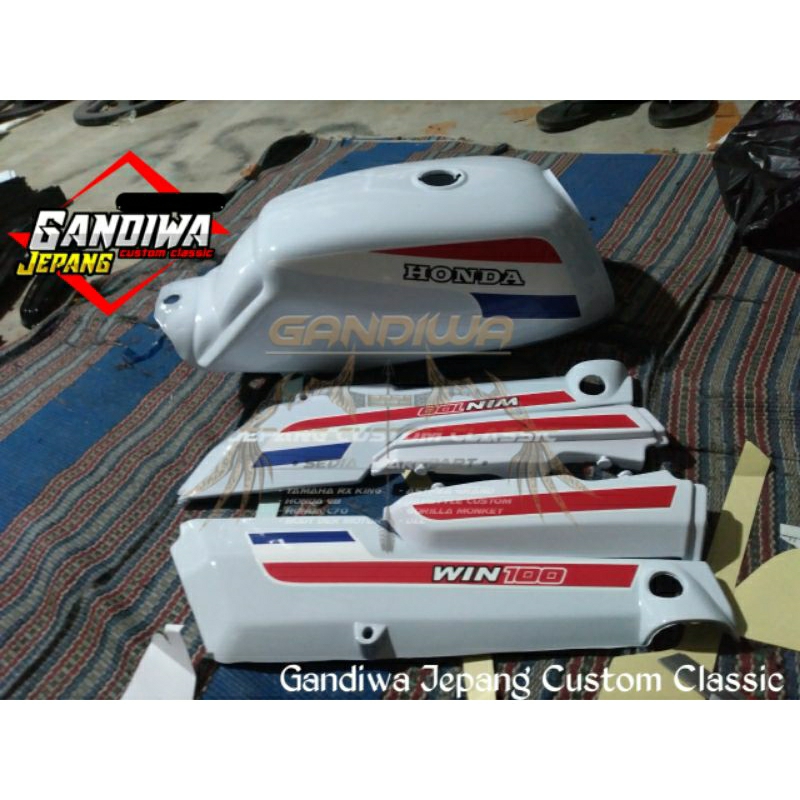 Paket Bodi Body Win100 win 100 Warna putih full set Tangki Bok Aki Caver Accu Terlaris Termurah Stik