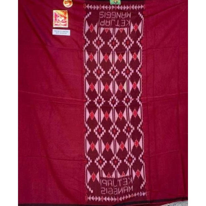 Sarung Goyor Tenun Polosan Dunia Manggis Tenun Asli Tenun 100% Jahit Tengah Sarung Botol ATBM (Alat 