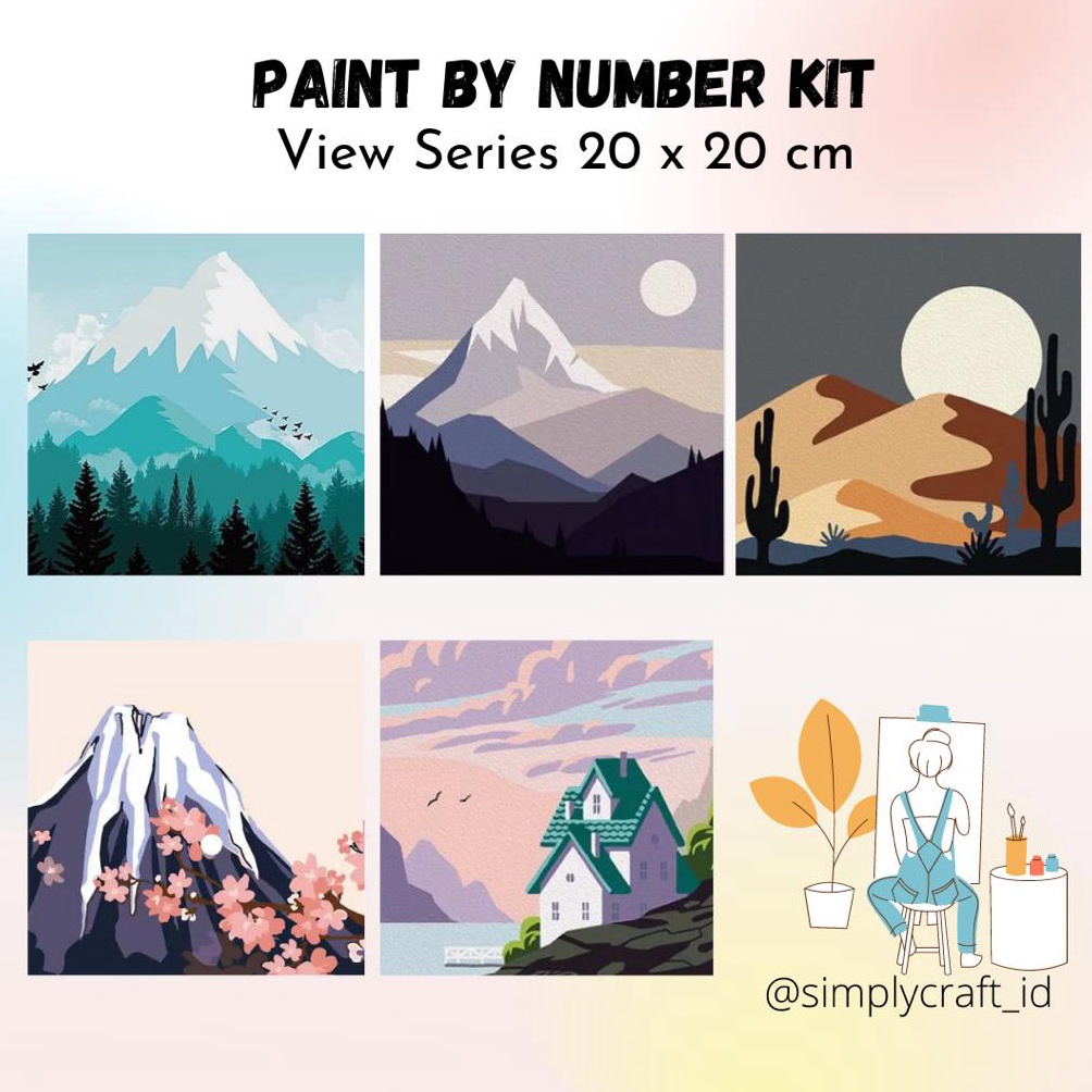 

KODE C39I Simply Craft ID Paint By Number 2x2cm View Series DIY Painting Kit Mewarnai Lukisan with Wooden Frame Hampers Lebaran Hadiah Ulang Tahun Hadiah Untuk Teman Souvenir