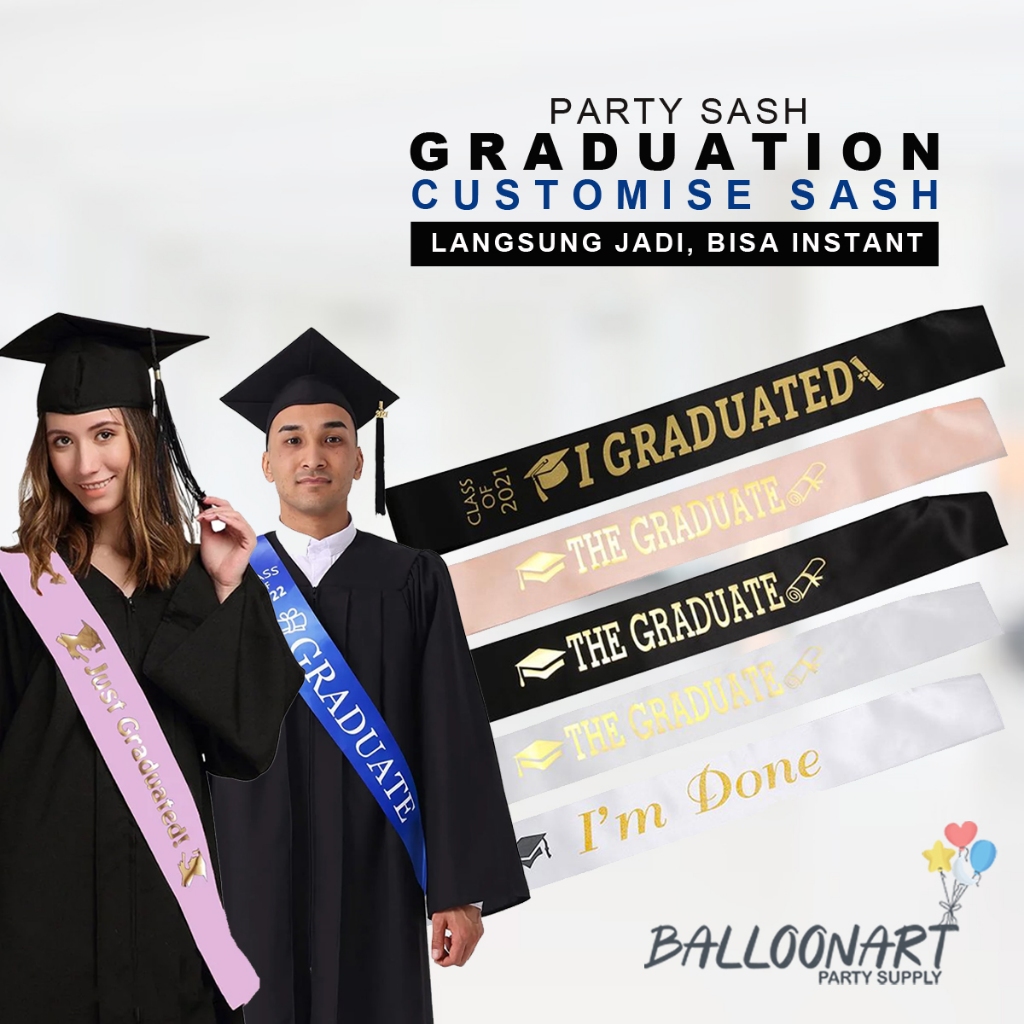 [Langsung Jadi] Graduation Selempang Custom/Sash Personalized/Birthday/Wisuda/Custom Nama/Lulus