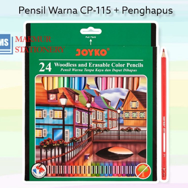

Harga Obral Pensil Warna Joyko Panjang 24 Warna Penghapus CP 115