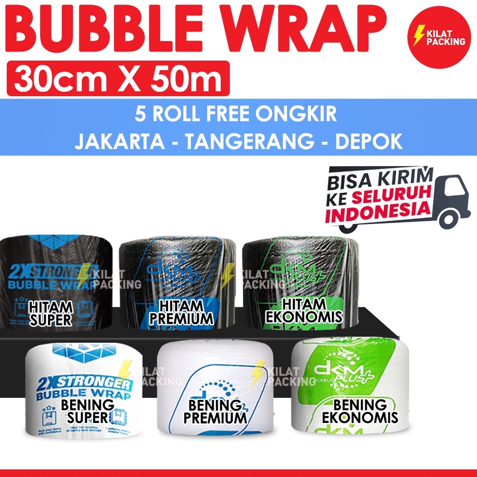 

Model Ekonomis BUBBLE WRAP 3CM X 5M PREMIUM TEBAL DELKOMAS DKM PLUS TERMURAH SATUAN