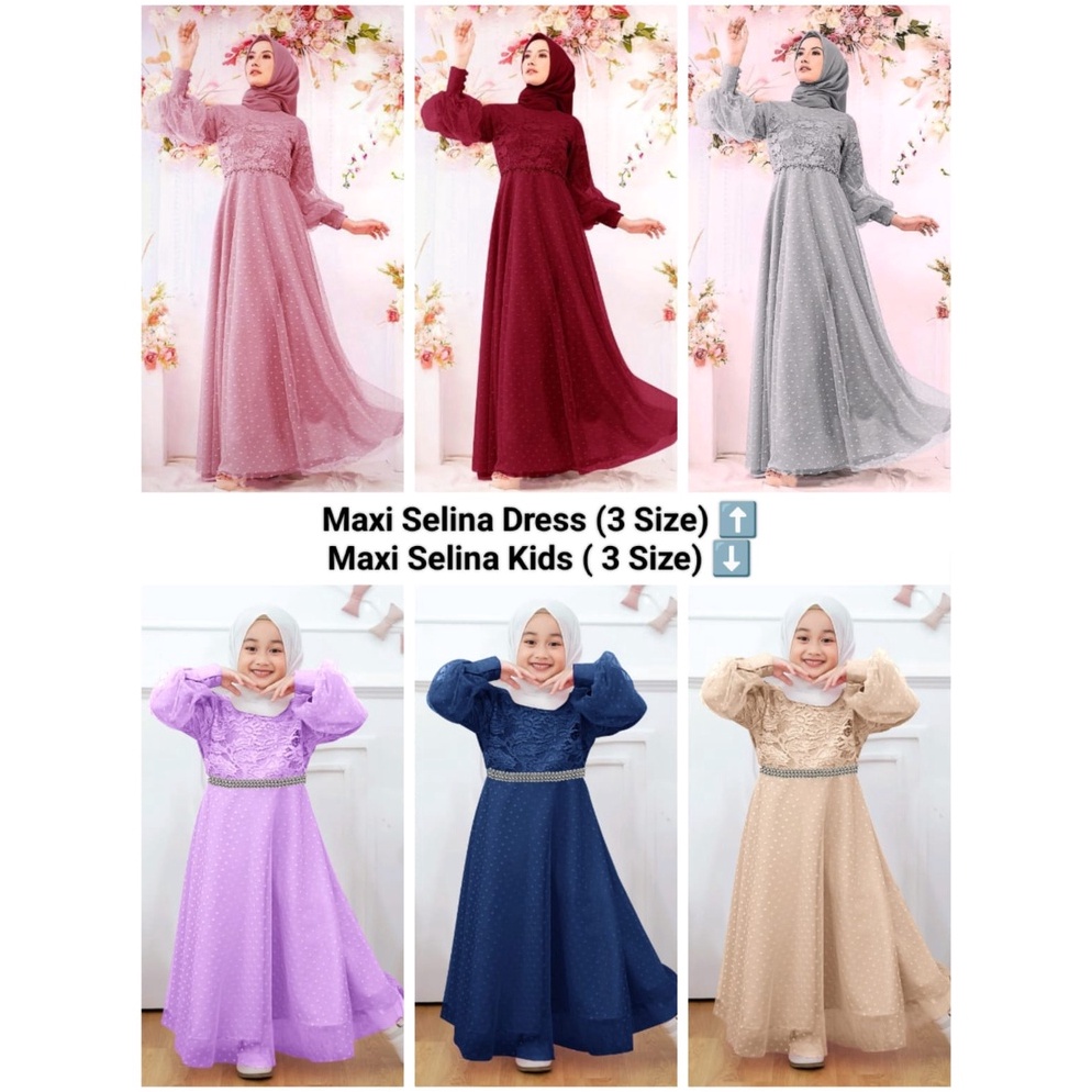 Sangat Nyaman CODPakaian GamisTerbaruGamis Tutu Tille DotMaxi Selina Dress 3 Size Maxi Selina Kids 3