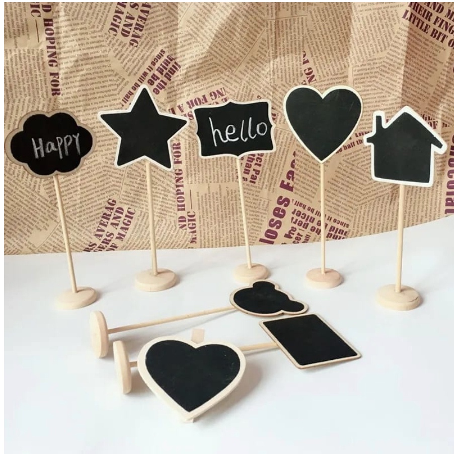 

KODE W45O 1 PC Mini Chalkboard Papan Tulis for Party Buffet Labels With Stand