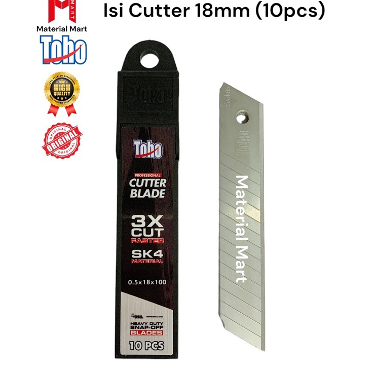 

Langsung Ambil Isi Ulang Cutter Japan TOHO Black Premium Blade Refill Pisau Cuter Material Mart