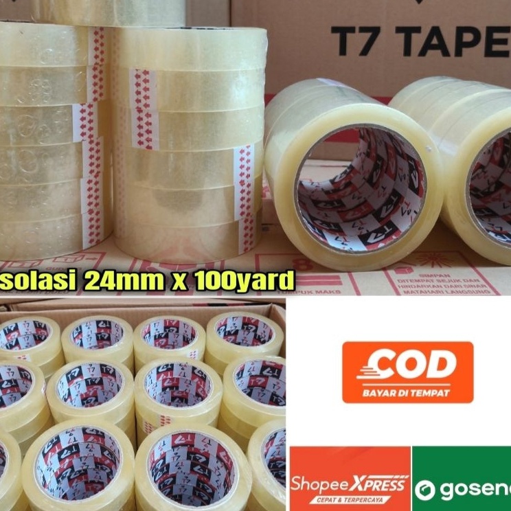 

Diskon Keren isolasi selotip bening 24mm x 1yard Slop T7 Tape