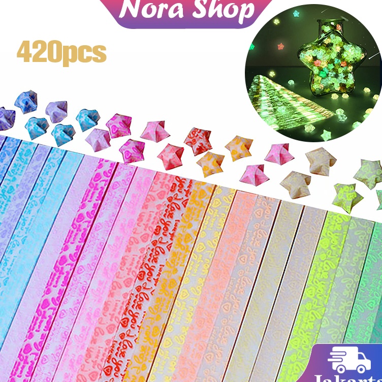

Model Menarik 42Pcs Kertas Origami Bintang Origami Star Paper Star Strips Kertas Bintang Glow In The Dark Kertas Lipat Bintang