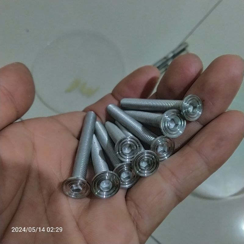 Baur L stainless model slim baut 10/M6 panjang 5cm