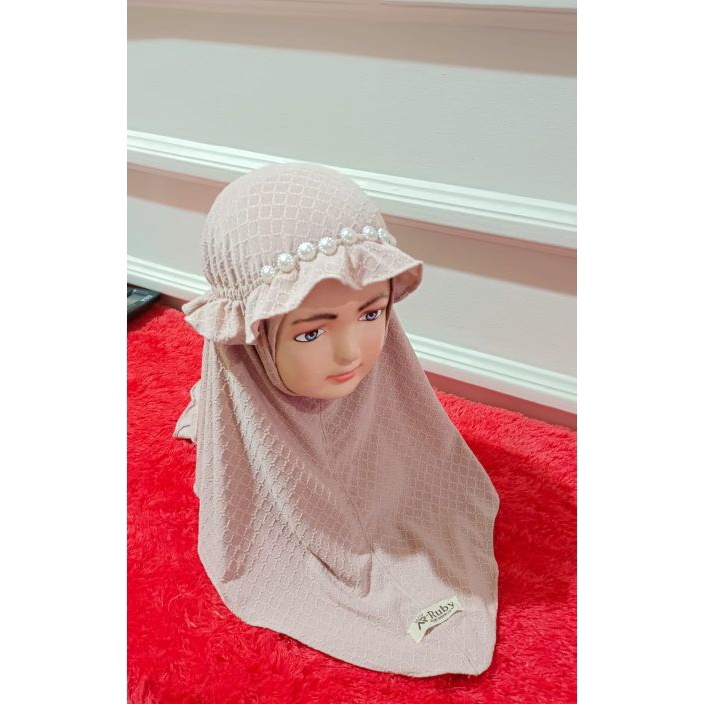 Free Ongkir Jilbab Bayi Anak Hijab Topi Jersey Premium Mutiara AR Ruby Kerudung Instan