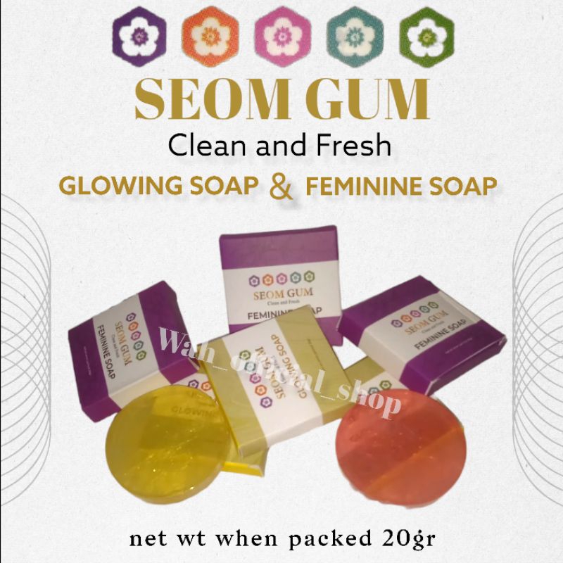 ⌨ wah_official_shop ⌨ 5pcs Sabun Seom Gum Sabun muka || Pembersih Wajah Glowing soap || Feminine soa