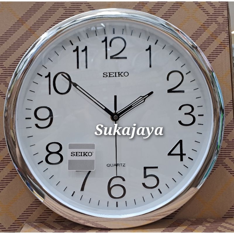 jam dinding seiko putih 32cm jarum motip