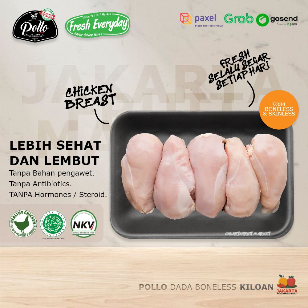 

DADA BONELESS AYAM POLLO | HALAL Chicken Breast With / Without Skinless Fillets Keel Daging Polo Fresh Tanpa Tulang Kiloan