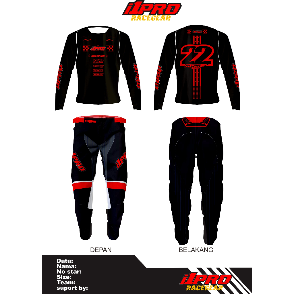 jersey set /jersey cross /adventure baju cross set jersey fox tosca