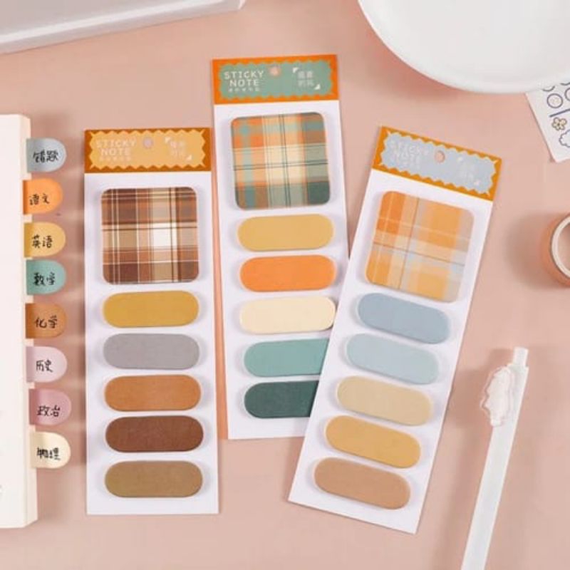 

Sticky Note Plaid Series Besar Kecil - Light Green