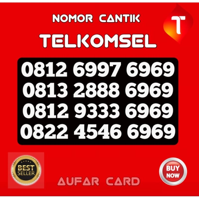 Nomor Cantik Telkomsel Simpati ekor 6969 ABAB 6969 333 6969