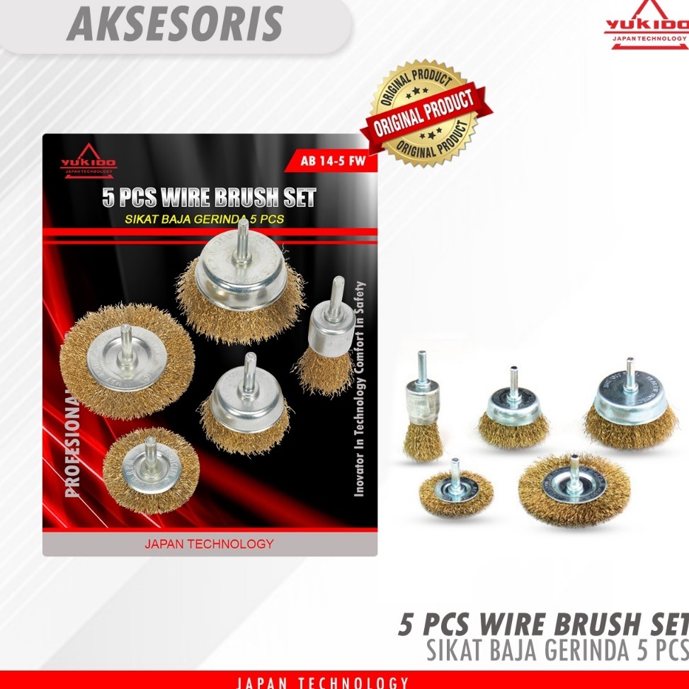 SIKAT KAWAT MANGKOK SET 5 PCS SIKAT KAWAT MATA BOR GERINDA FREED