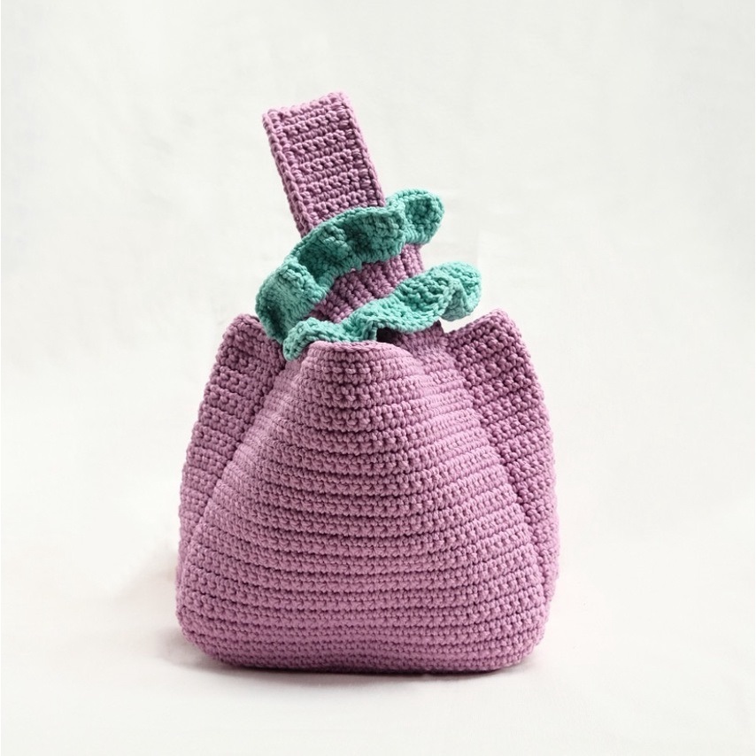 Desc - Lavendercream Knot Bag / Crochet - Tas Rajut