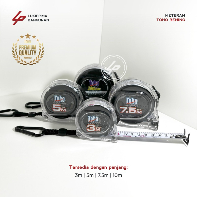 METERAN TOHO BENING DUA SISI | METERAN TUKANG | METERAN TOHO TRANSPARAN | DOUBLE SIDE MEASURING TAPE