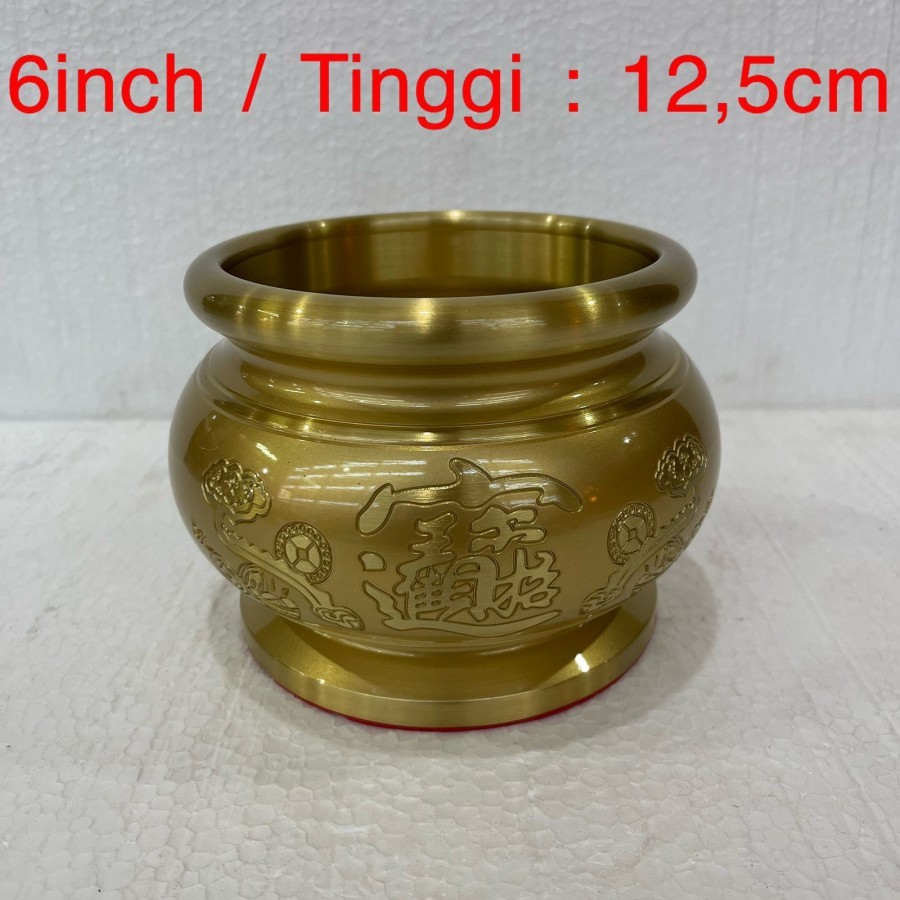 Hio lo / hiolo / hiu lo / tempat hio - kuningan Taiwan - cao cai - 6 inch - l24