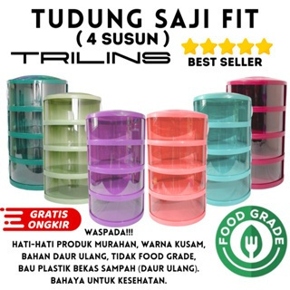 Tudung Saji 4 Susun TRILINS lebih tebal cover multilayer 1KG tempat penyimpanan makanan