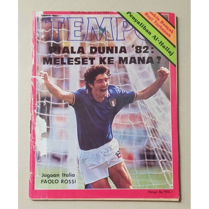Majalah Tempo 17 Juli 1982 : Cover Paolo Rossi - Piala Dunia 1982