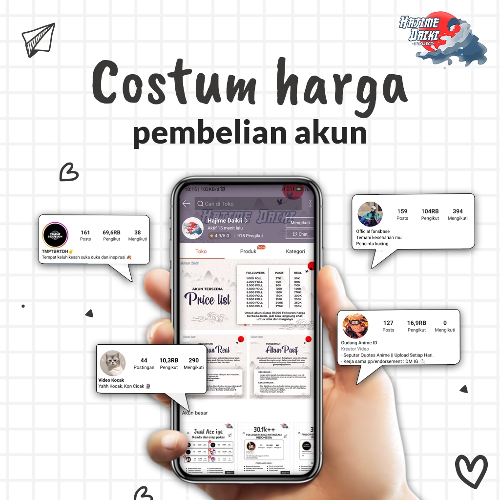 COSTUM HARGA PEMBELIAN AKUN