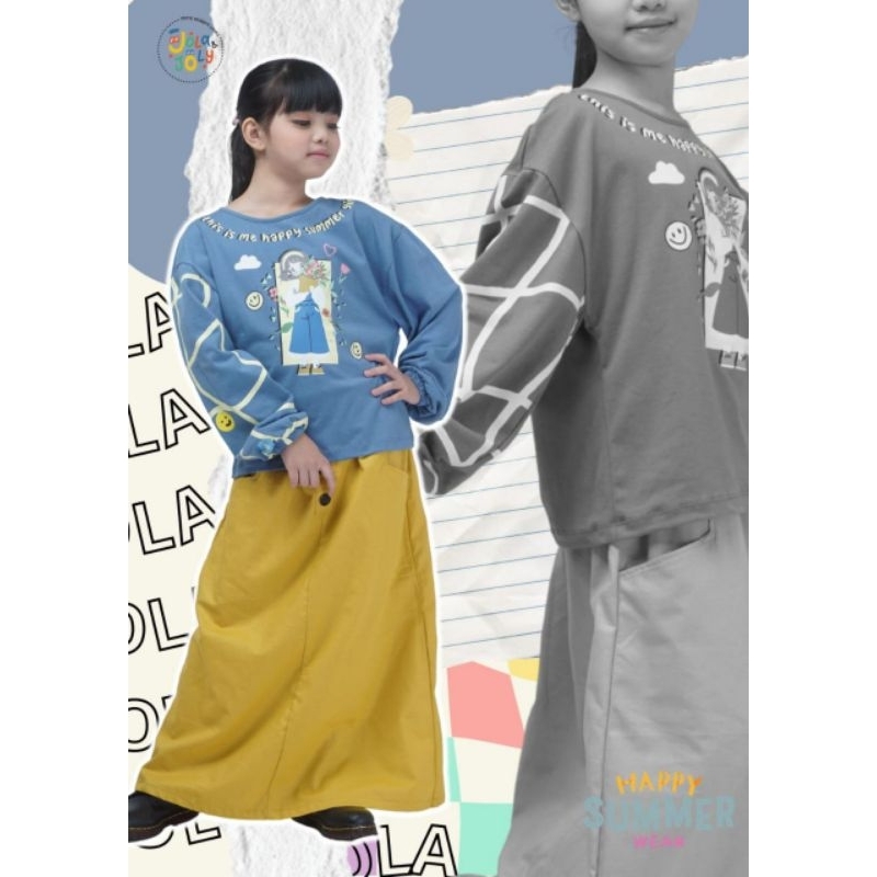✅ READY SALE SET HAPPY SUMMER JOLA JOLY BAJU SETELAN ROK ANAK PEREMPUAN