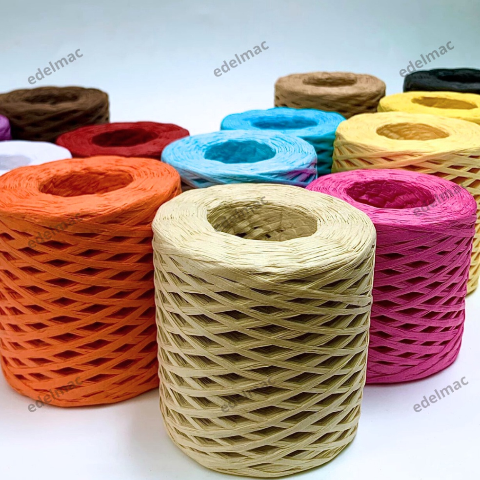 

KODE I79A Tali Kertas Rajut Rafia Paper Rope Yarn Knitting Tas Bag Hat Flower Packing Hampers Handcraft DIY