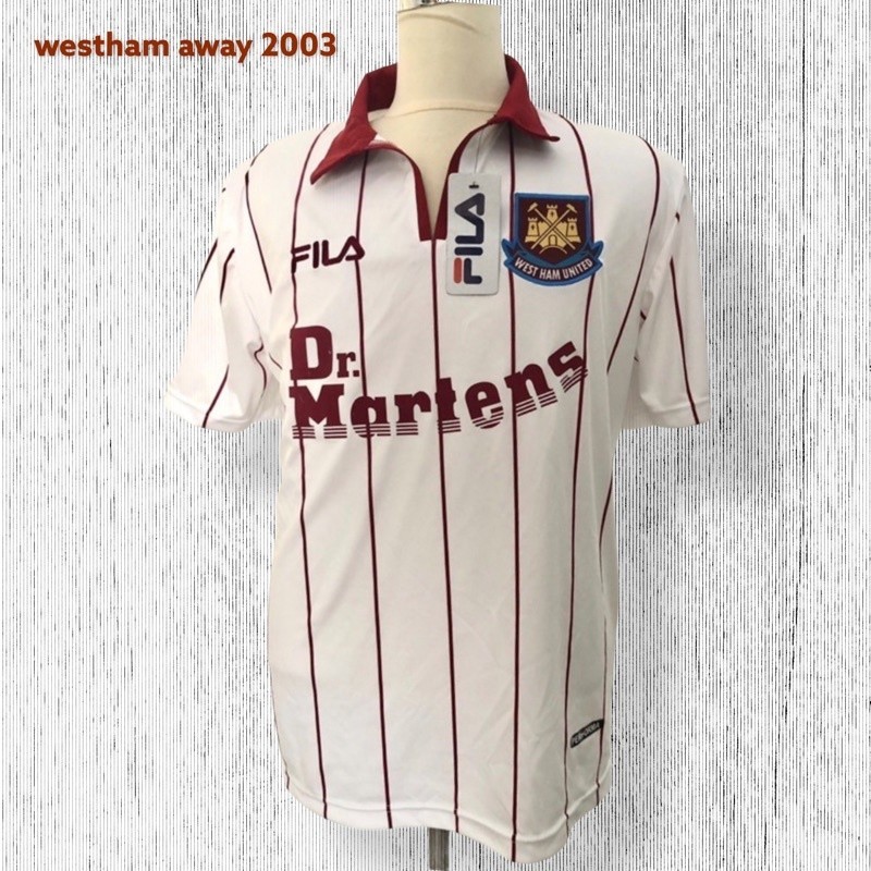 Jersey Retro West Ham Away 2003 Dr martens SIZE LENGKAP (S-5XL)
