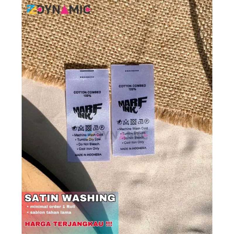 

Label pita satin import/label washing label care instruction label satin putih custom