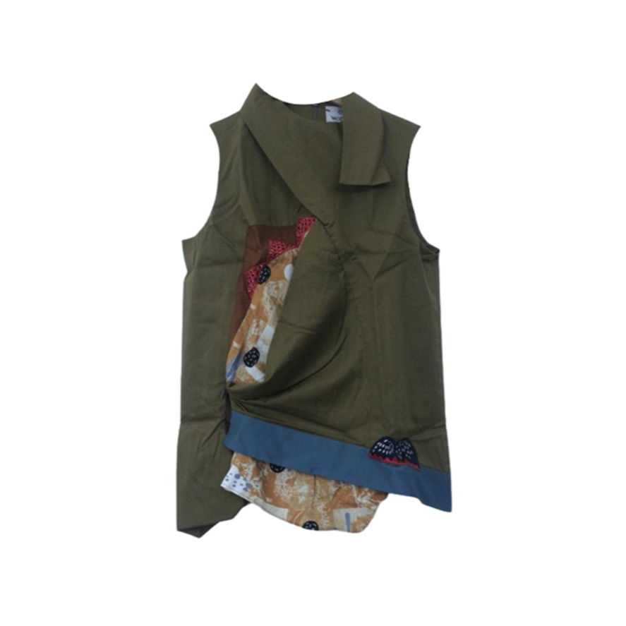 OLINE WORKROBE - DECONSTRUCTED ZIPPED VEST - M