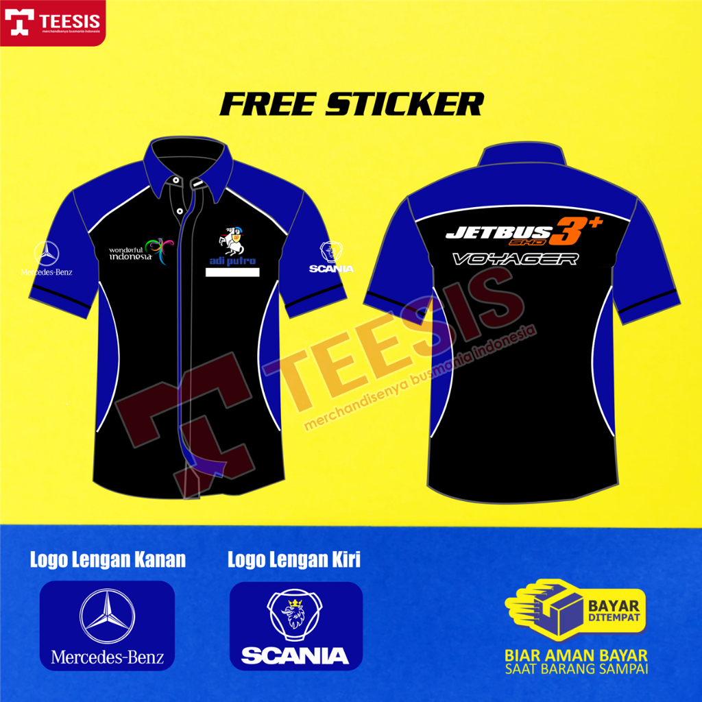 Kemeja Baju Bus Bis Mania Bismania Scania Jetbus 3 Voyager Adiputro
