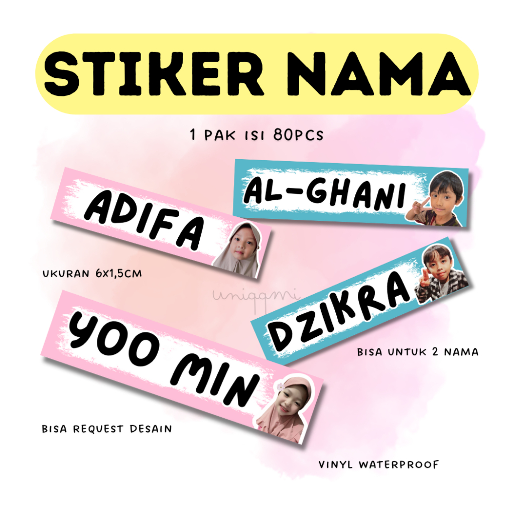 

(ISI 120 BISA 2 NAMA) STIKER NAMA/LABEL NAMA/STIKER NAMA ANAK/LABEL NAMA