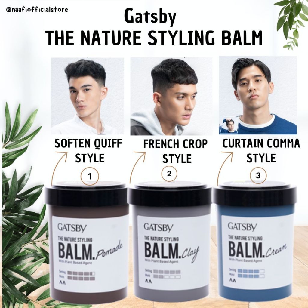 GATSBY The Nature Styling Balm Pomade | Pomade rambut natural | Pomade Gatsby original 100%