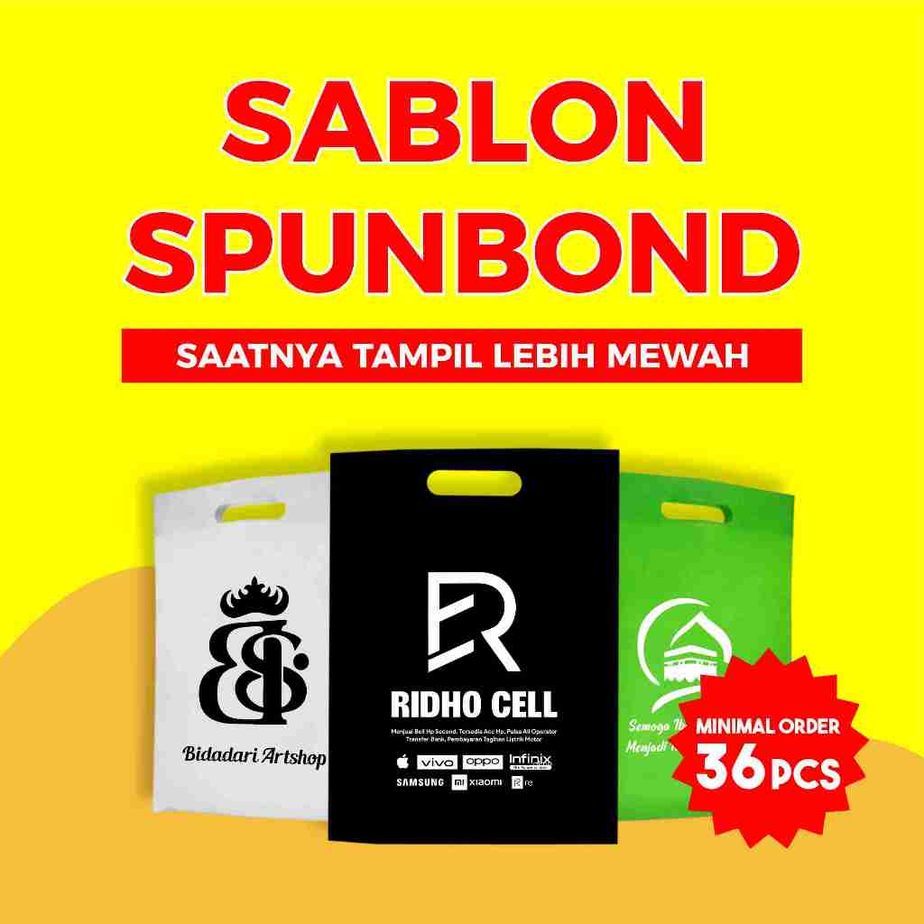 

Sablon Custom Tas Spunbond Goodie Bag 20x26 25x35 30x40 75gsm Murah COD