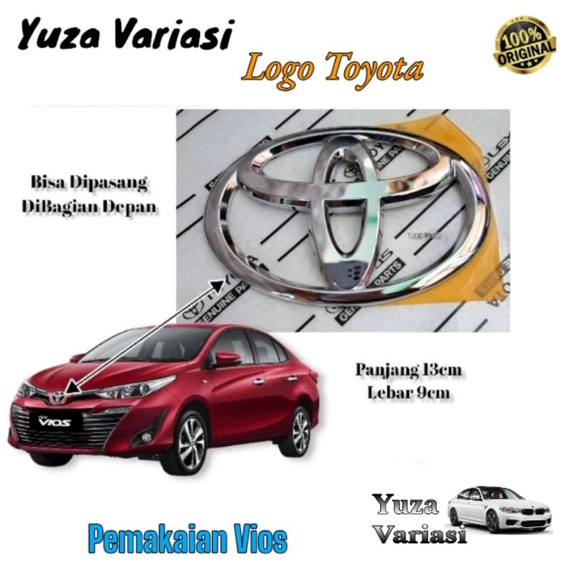 Logo Grill Depan Toyota Vios Original/Emblem Logo Bagasi Belakang Vios Original