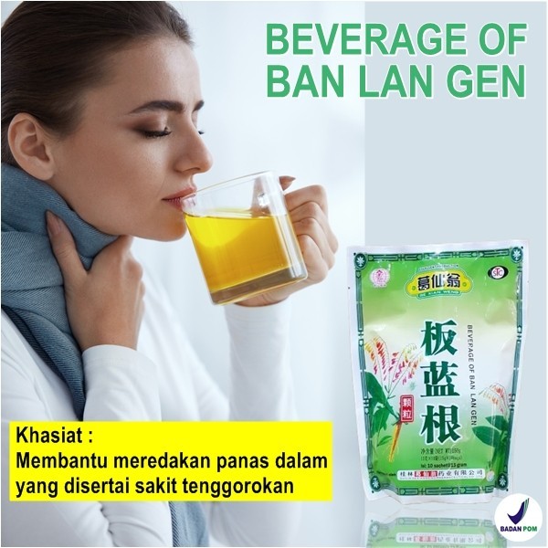 

Beverage of ban lan gen 10 sachet minuman herbal untuk panas dalam disertai sakit tenggorokan BPOM