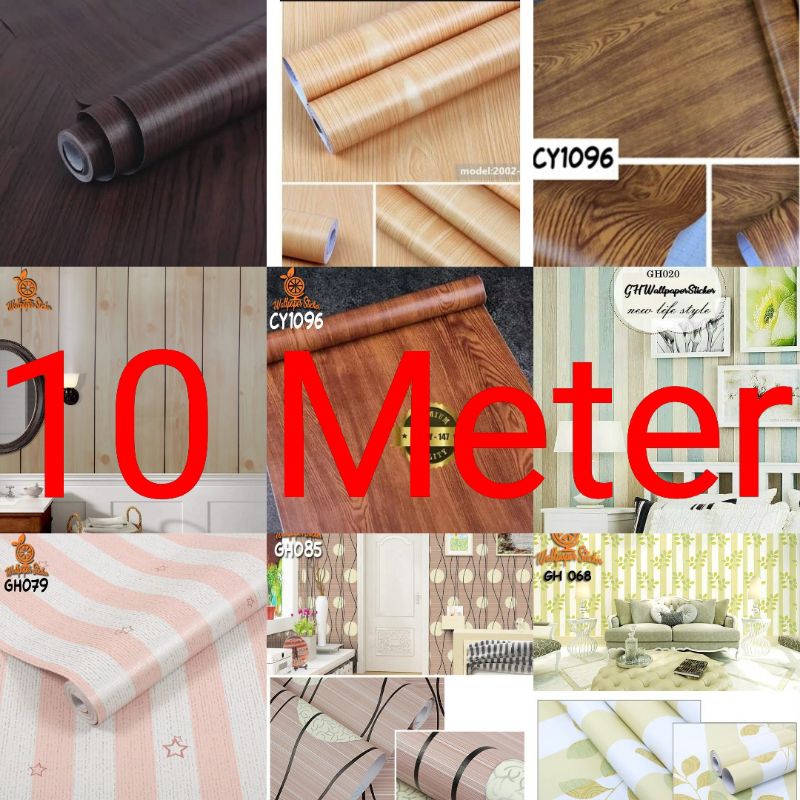 WALLPAPER STICKER MOTIF KAYU