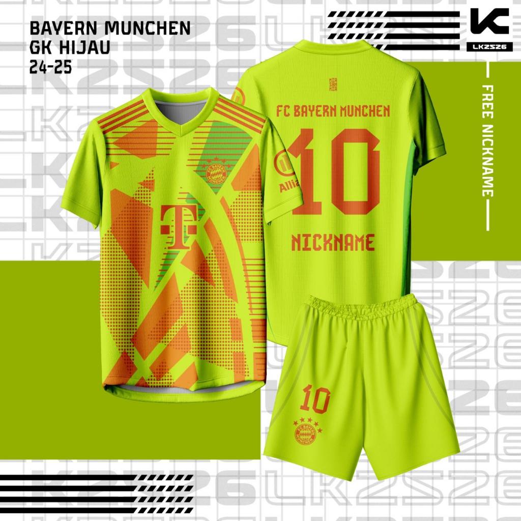 Jersey Bayern Munich GK Hijau 2024/2025 | Full Print Sporty - Kaos Bola Fans
