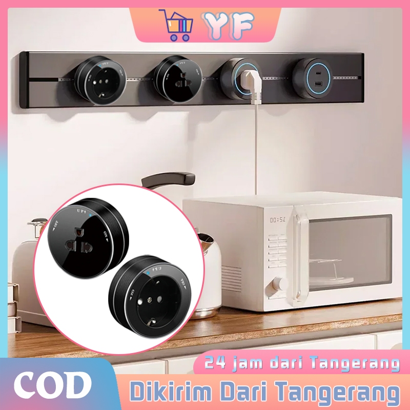 Adaptor Soket Track Stop Kontak Tanam Tembok Colokan EU 3 Lubang