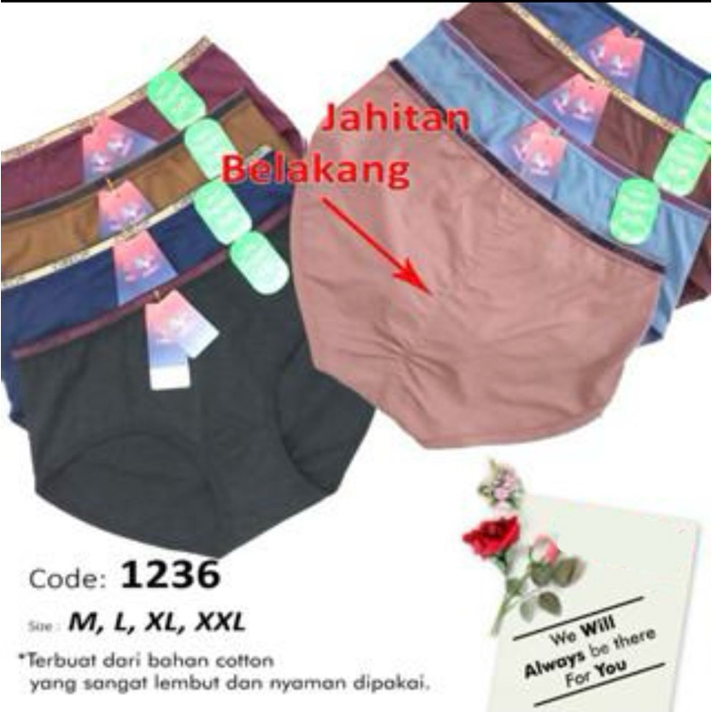 (6pcs) CD wanita celana dalam dewasa perempuan OREO BF 1236 supersoft